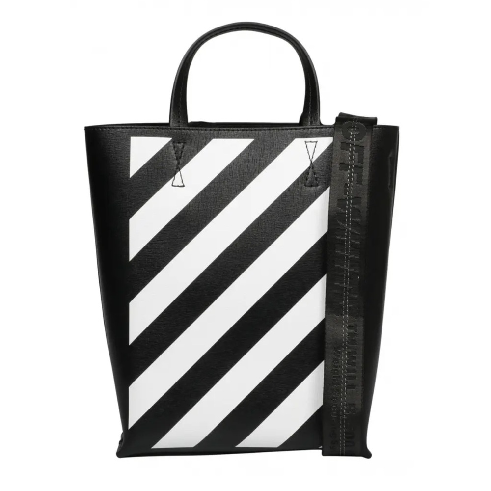 Off-White Diagonal Stripe Tote Bag